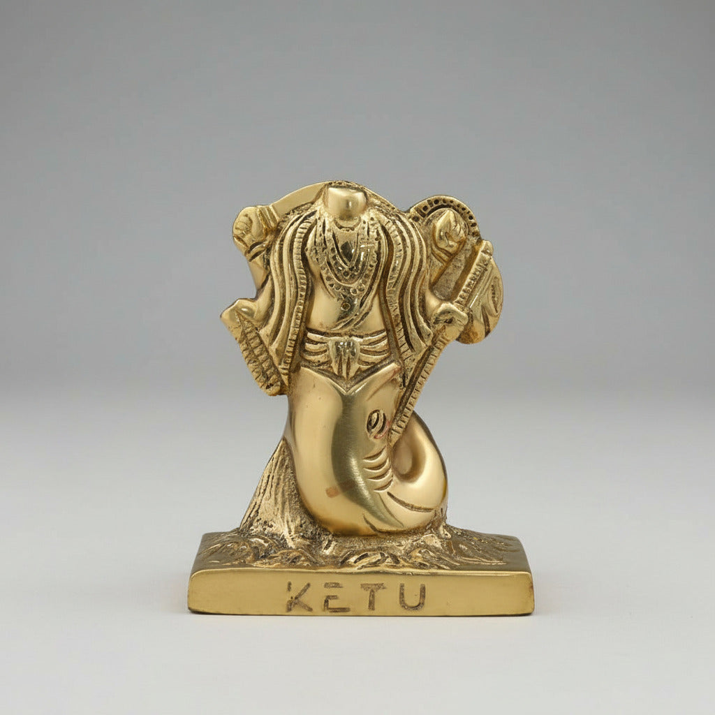KetuDragon's Tail) Brass Idol-Antique Finish