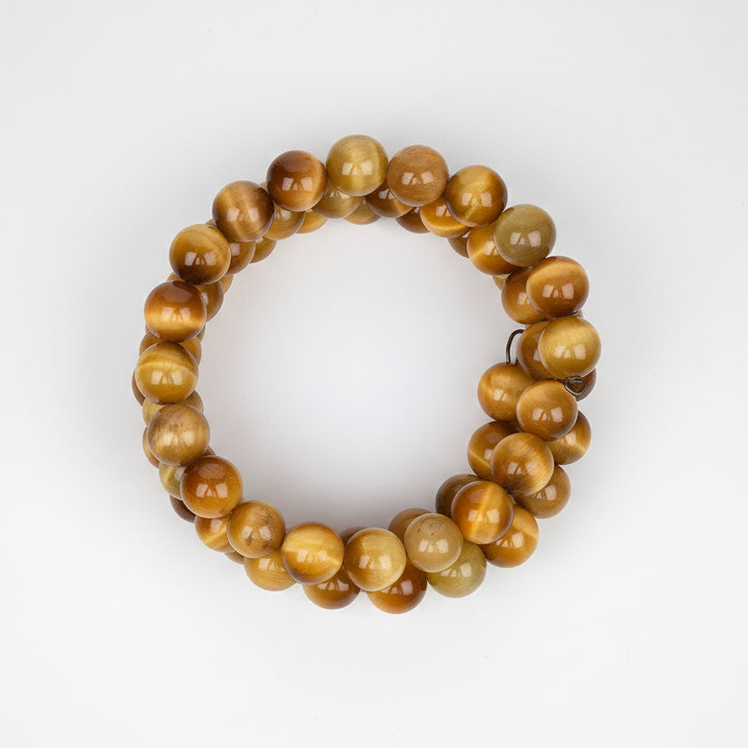 Brown Cats Eye Spiral Stack Bracelet-8 mm