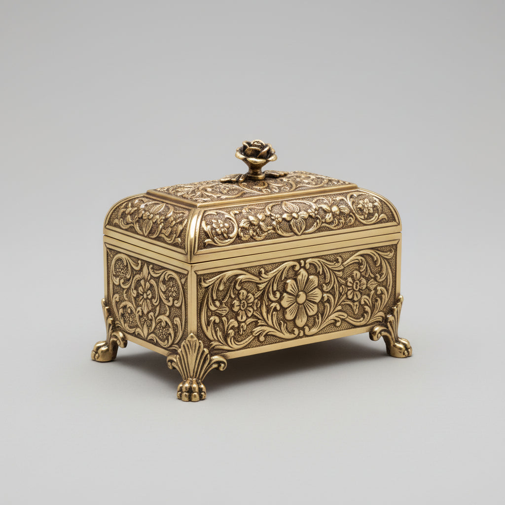 Rectangular Brass Pooja Chowki Pedestal-Large