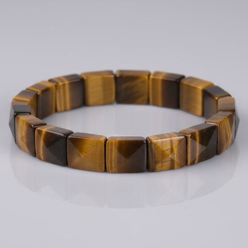 Tiger Eye Square Beads Bracelet