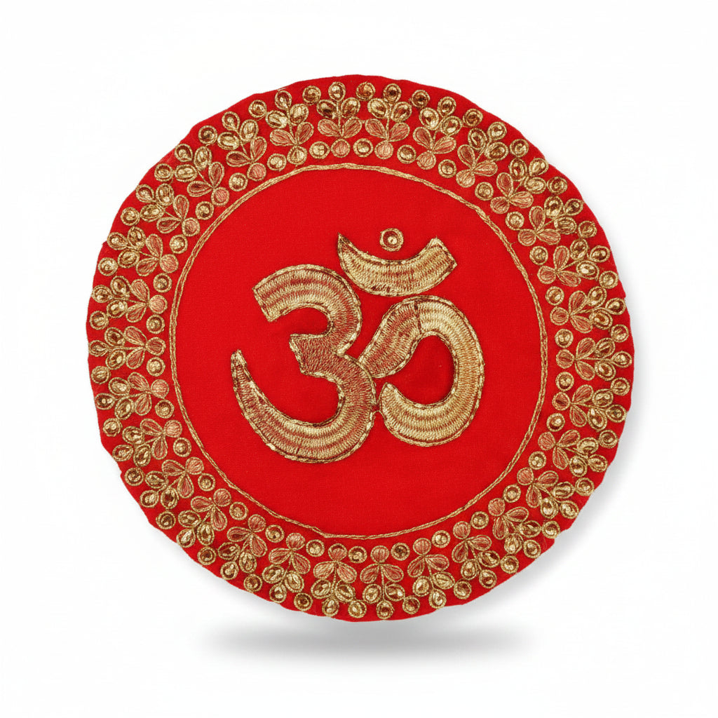 OM Design Round Puja Altar Cloth-Regular
