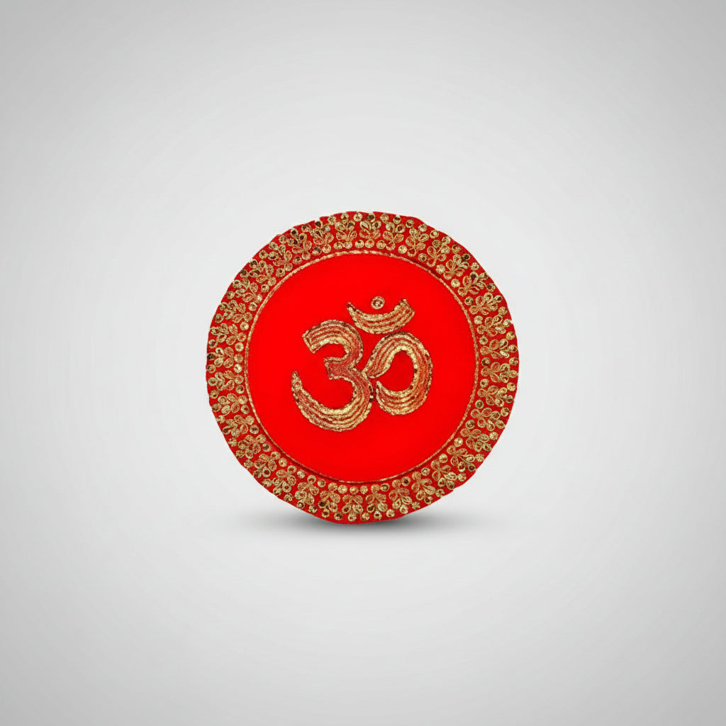 OM Design Round Puja Altar Cloth-Regular