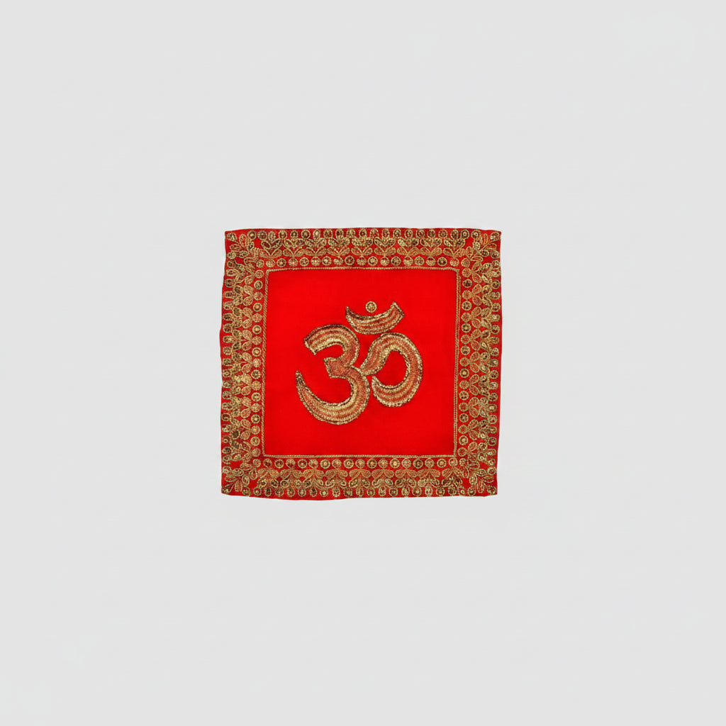 OM Design Square Puja Altar Cloth-Regular