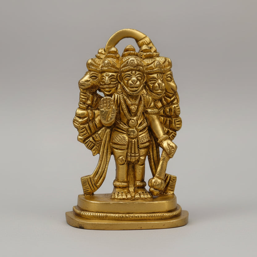 Brass Panchmukhi Hanuman Idol