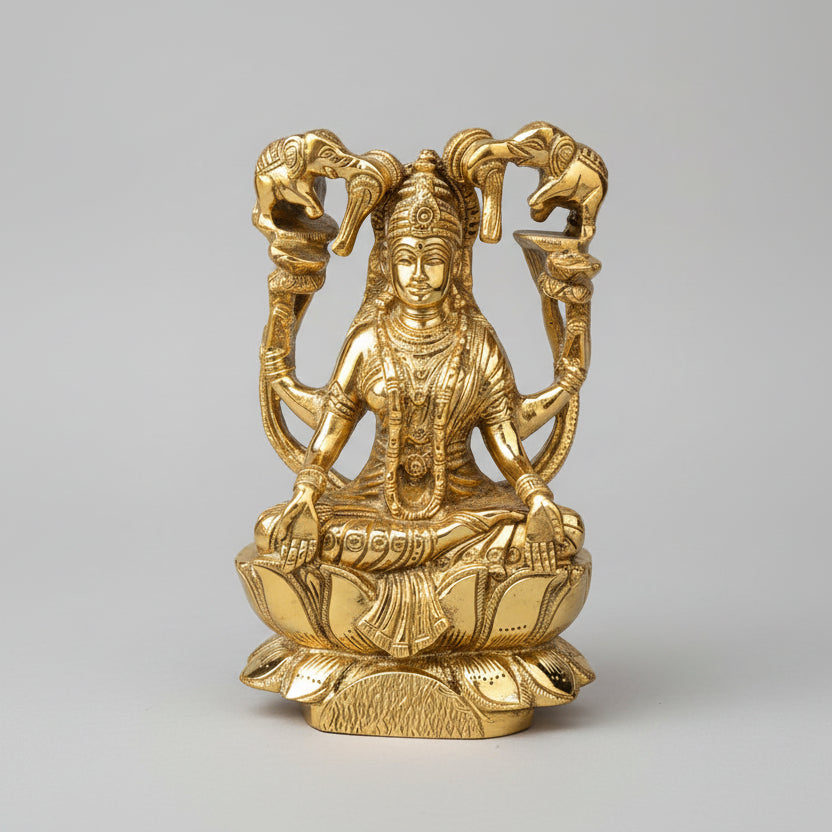 Gajalaxmi Brass Statue