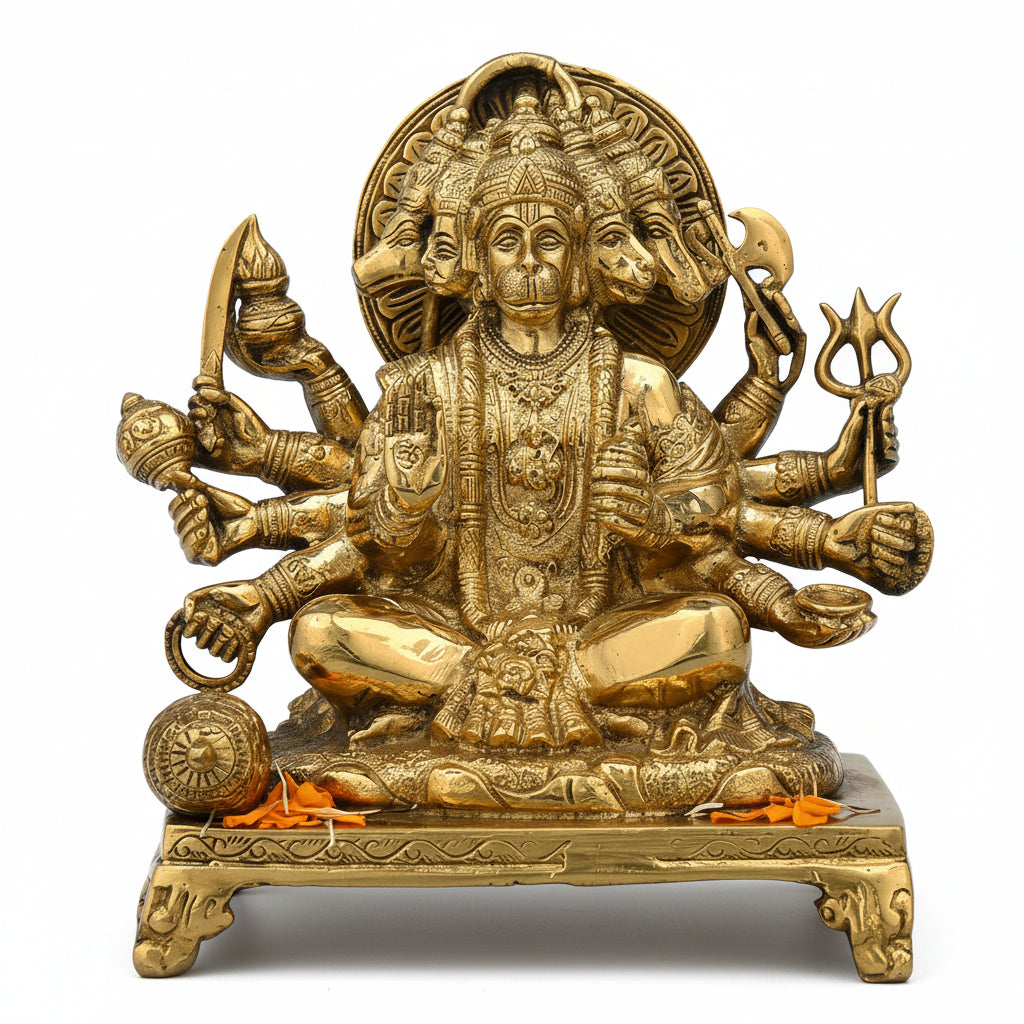 Punchmukhi Hanumanji Brass Murti