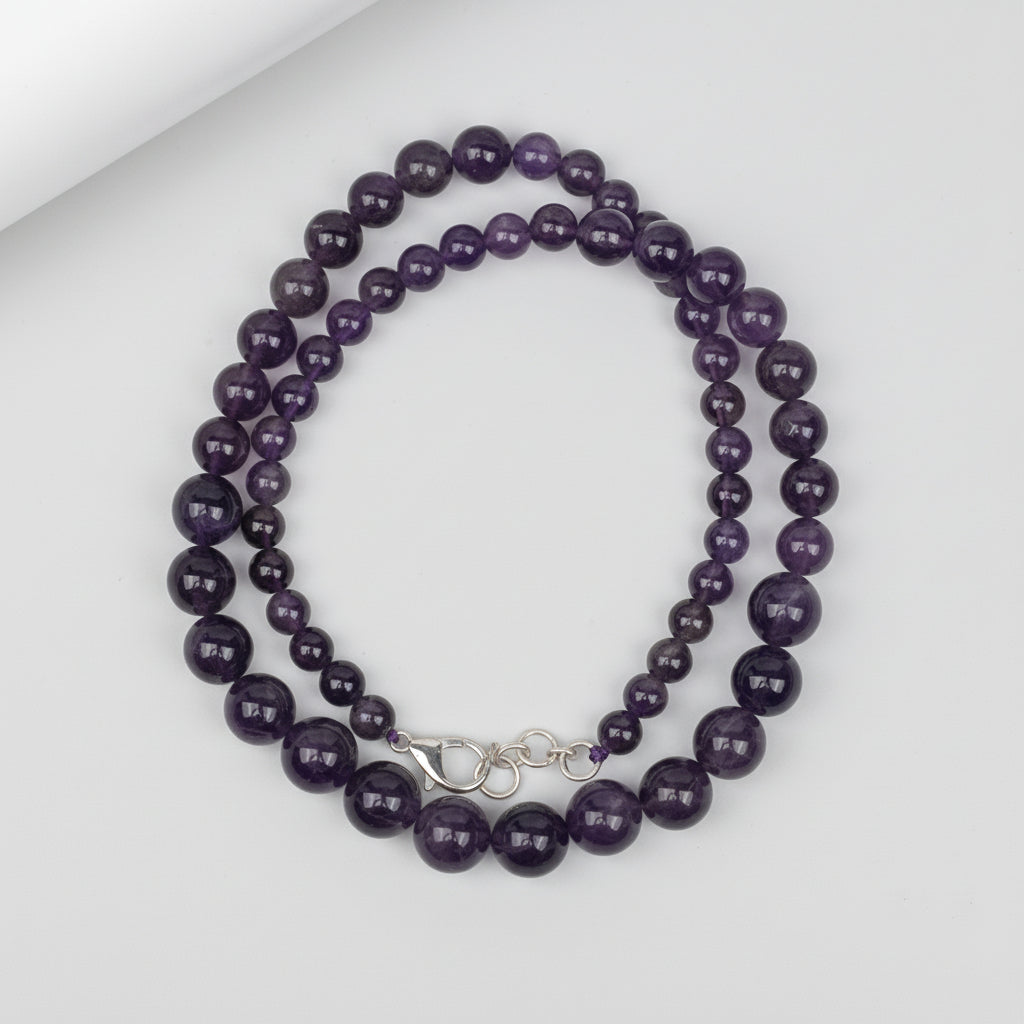 Amethyst Round Beads Necklace