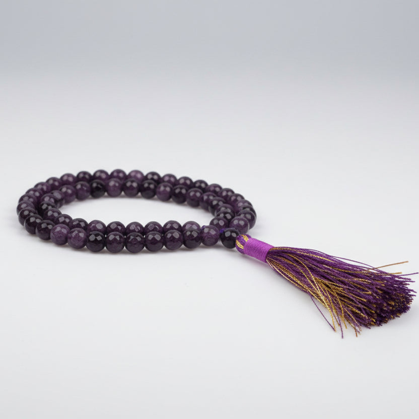 Amethyst Round Faceted Beads Mala-10 mm