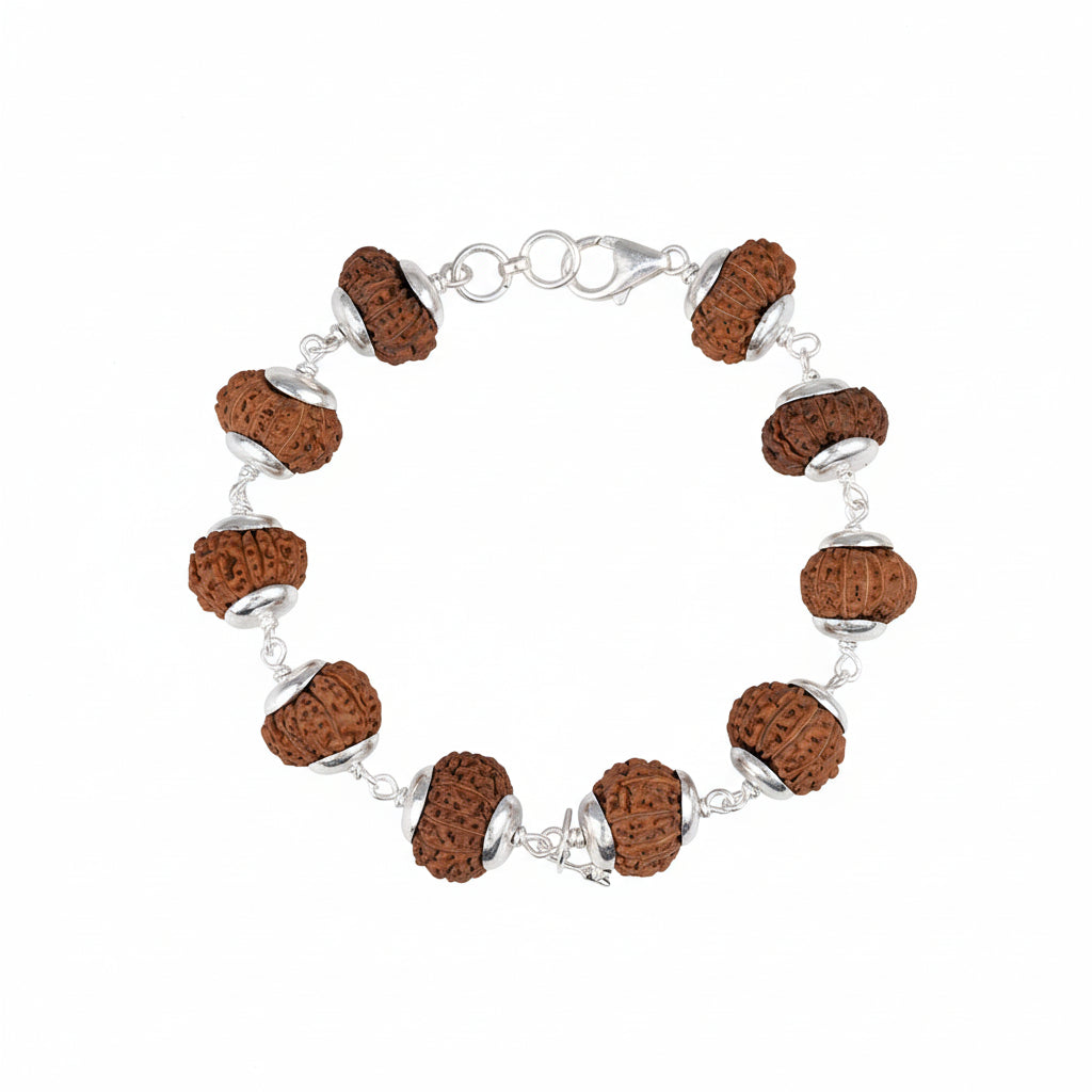 13 Mukhi Kamadeva Wrist Java Bracelet-Silver Chakri