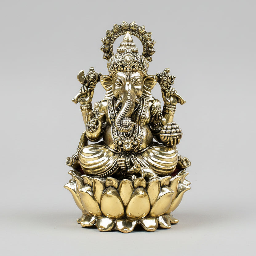Chaturbhuj Ganpati Ashtadhatu Idol