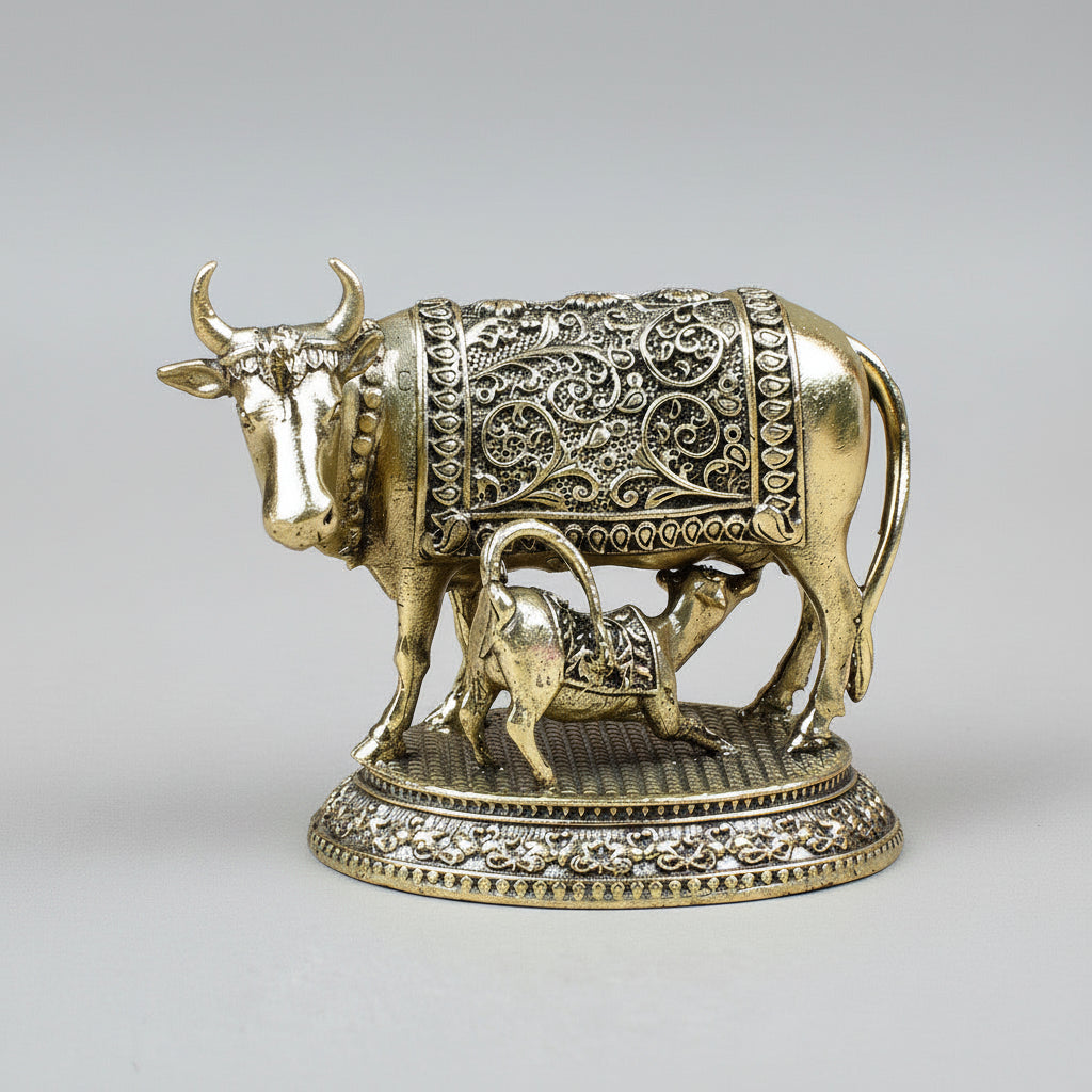 Gaumata with Calf Ashtadhatu Idol-100 gms