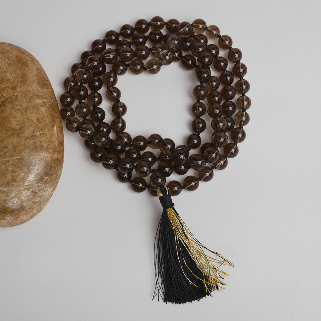 Natural Smoky Quartz Mala