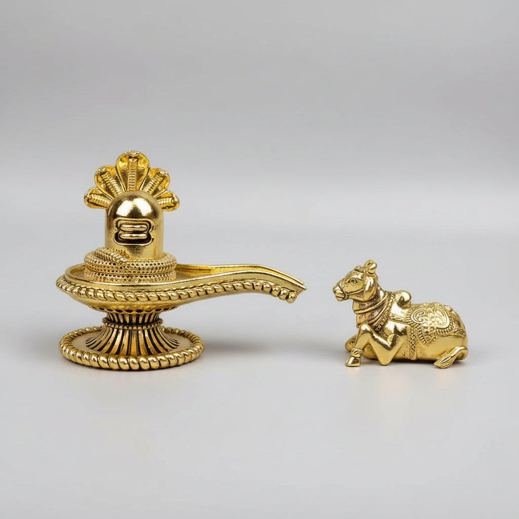 Ashtadhatu Shivling Nandi Set-Medium