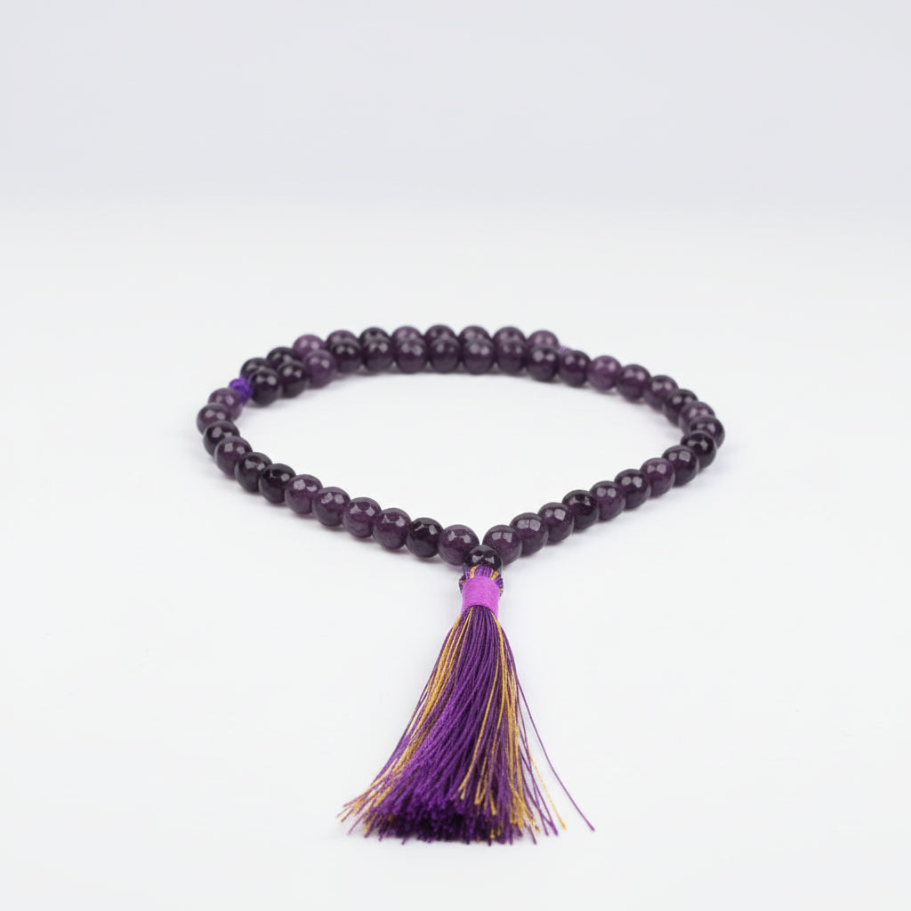 Amethyst Round Faceted Beads Mala-8 mm