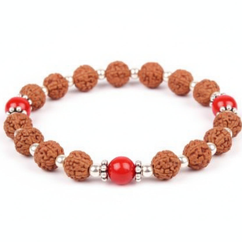 6 mukhi Java Bracelet with Coral