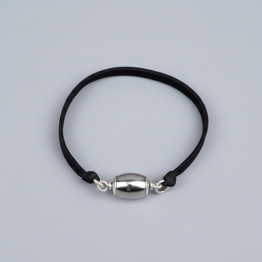 Barrel Parad Gutika Bracelet in Silver Caps & Elastic-11 mm