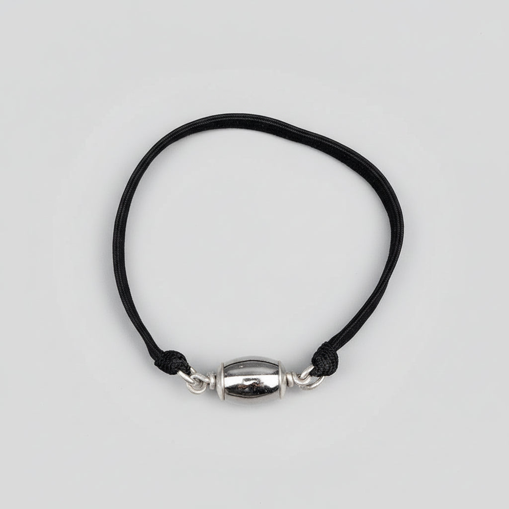 Barrel Parad Gutika Bracelet in Silver Caps & Elastic-17 mm