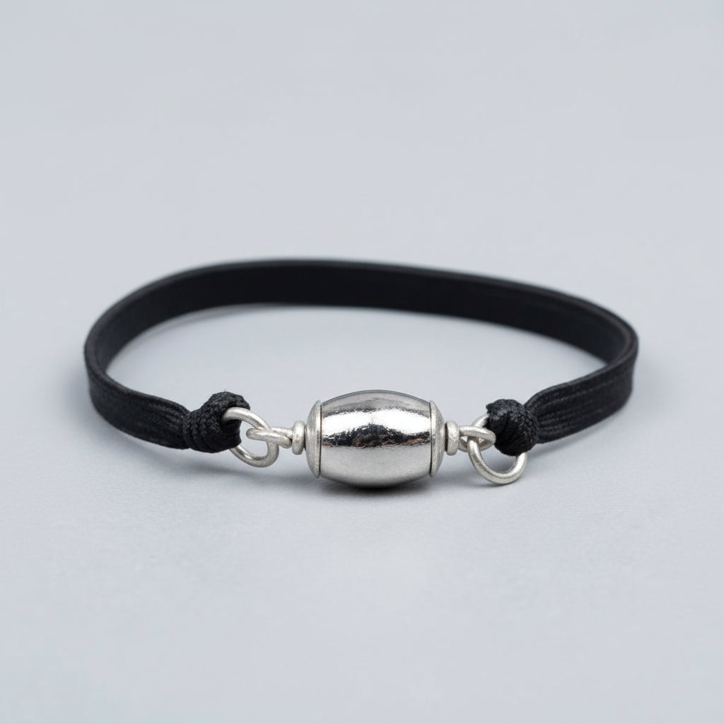 Barrel Parad Gutika Bracelet in Silver Caps & Elastic-17 mm