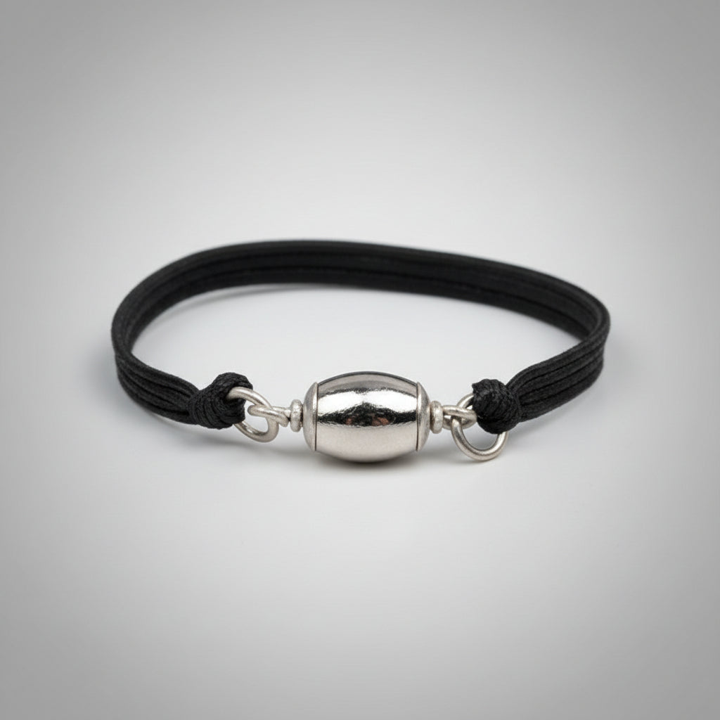 Barrel Parad Gutika Bracelet in Silver Caps & Elastic-11 mm