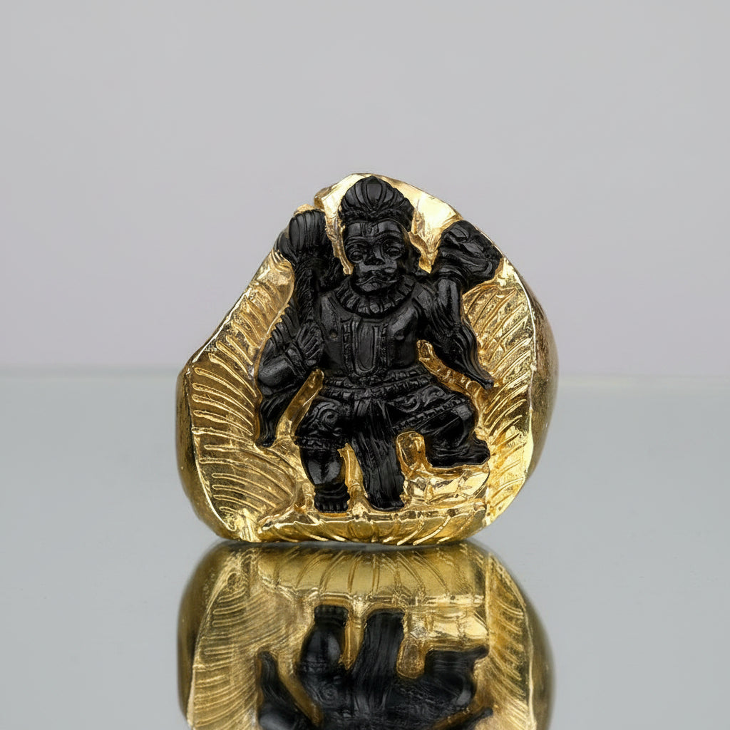 Lord Hanuman Shaligram Murti (Gold Plated)