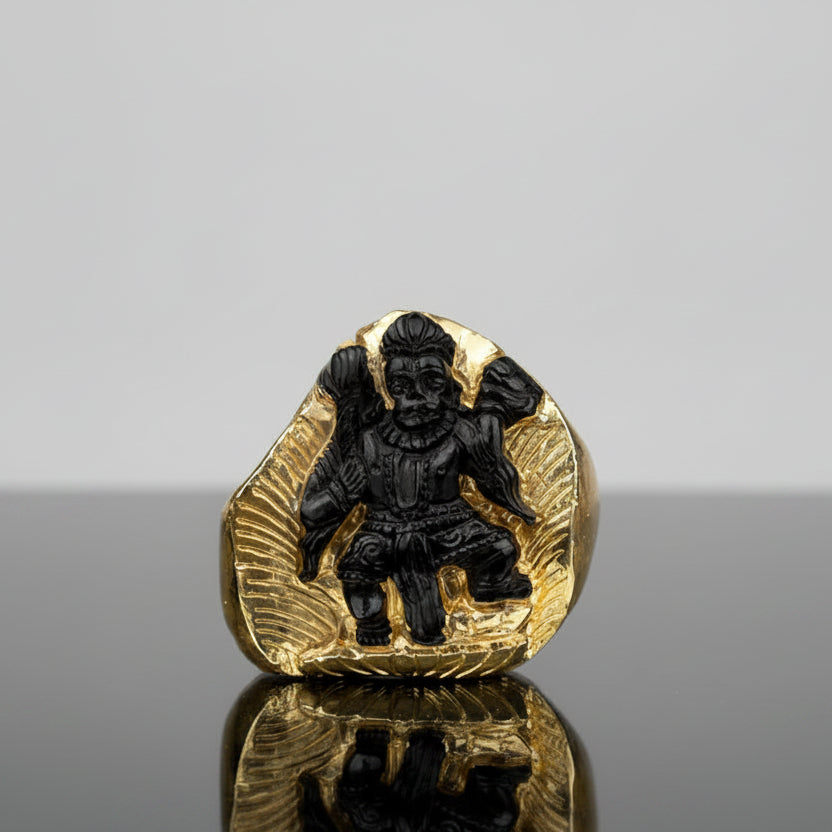 Lord Hanuman Shaligram Murti (Gold Plated)
