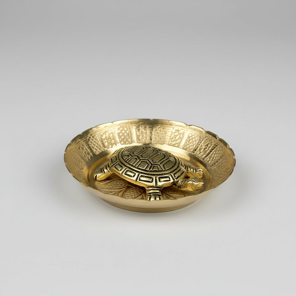 Kurma Avatar Brass Idol with Brass Plate