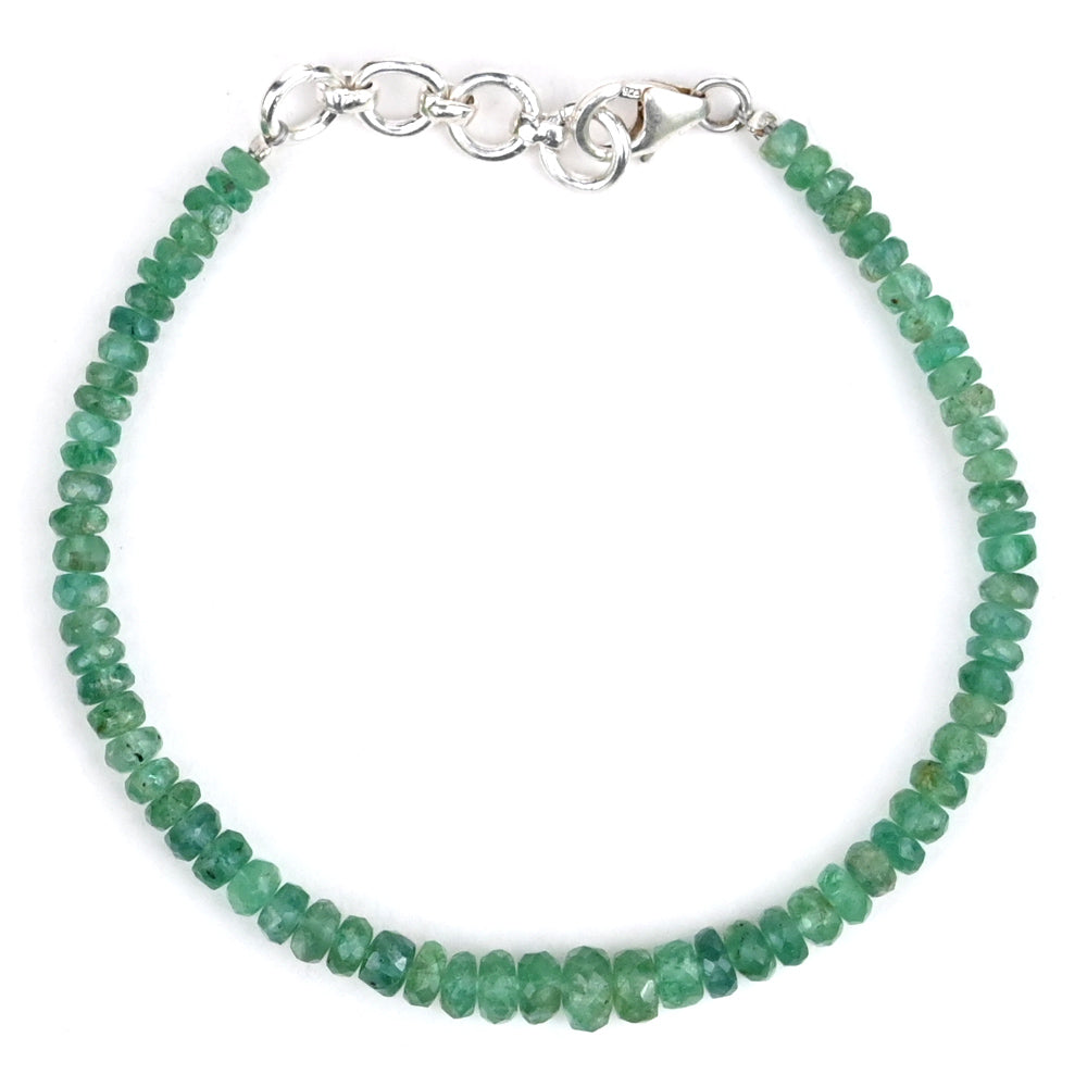 Emerald Faceted Bead Bracelet-18.75 Carat