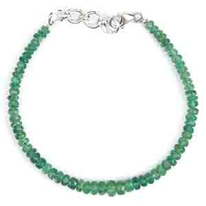 Emerald Faceted Bead Bracelet-13.2 carats