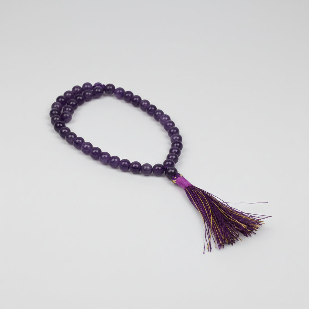 Amethyst Round Beads Mala-5 mm