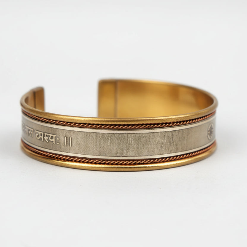 Mangal Mars Mantra Kada-Silver Finish