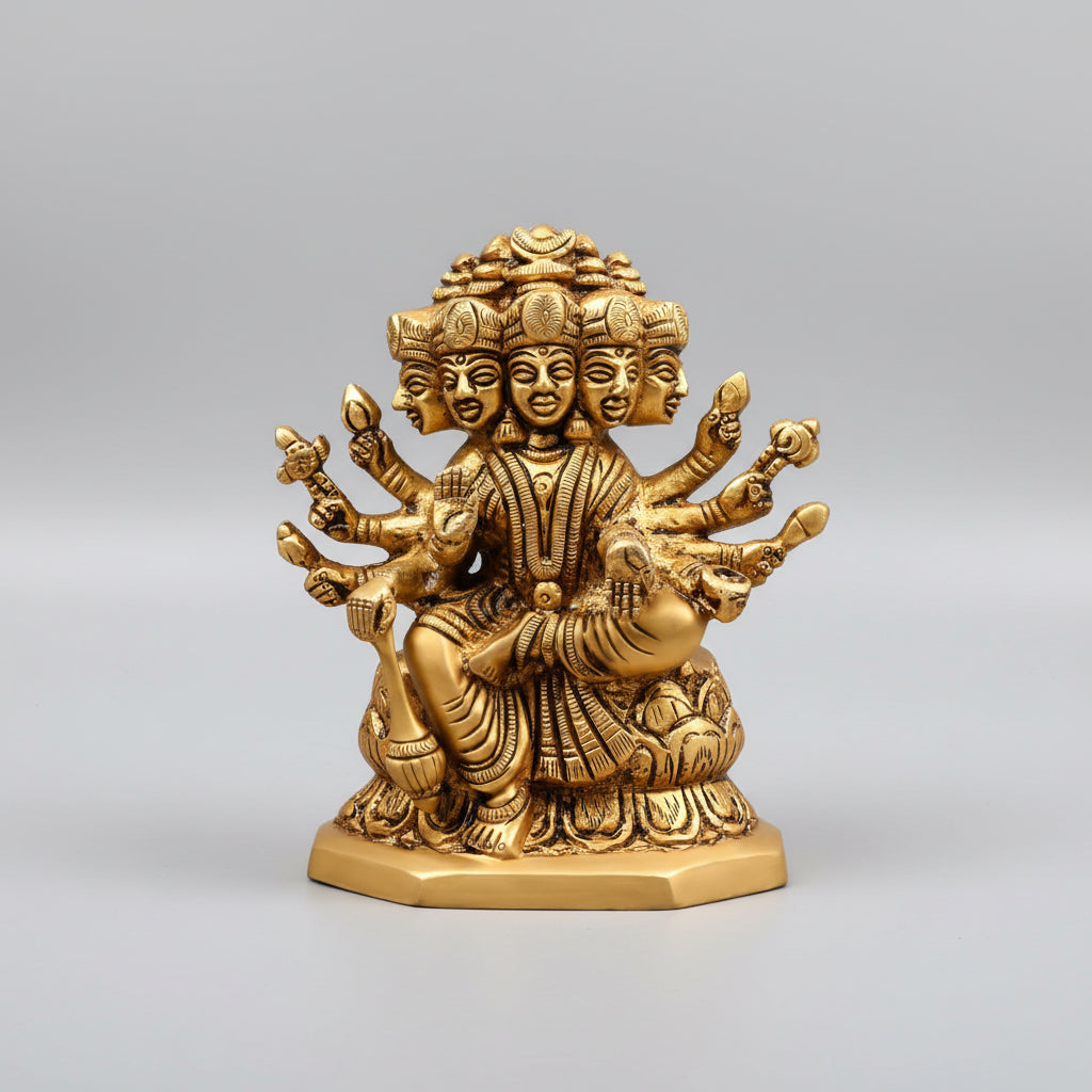 Panchmukhi Gayatri Devi Brass Idol