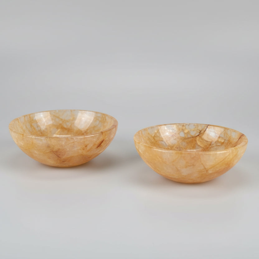Yellow Aventurine Gemstone Bowls (Set Of 2)-64 gms