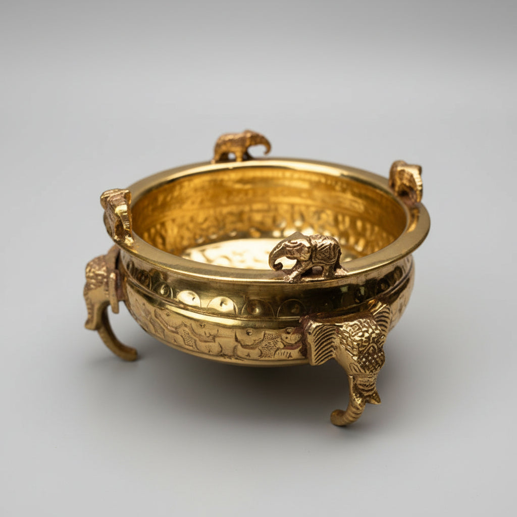 Designer Brass Elephant Urli Bowl