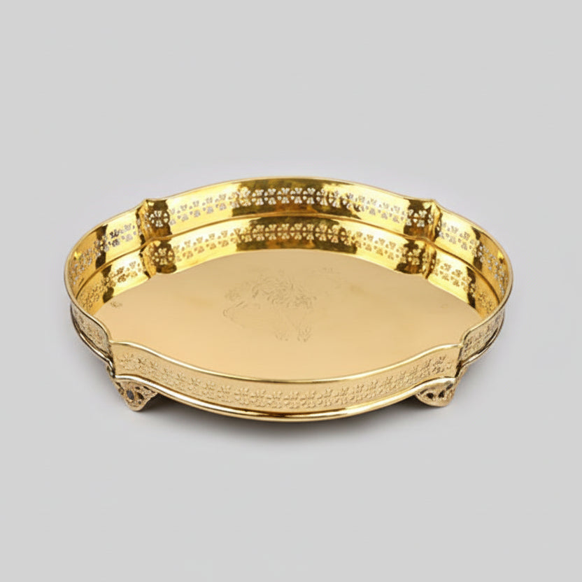 Divine Brass Puja Basket Tray