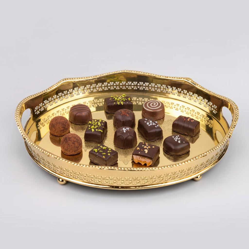 Elegant Brass Puja Basket Tray