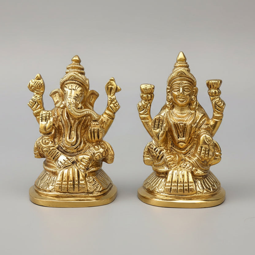 Lakshmi Ganesh Brass Idol