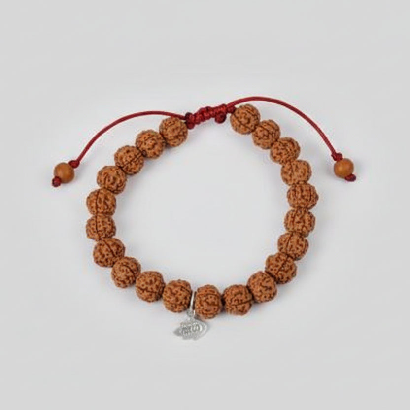 Rare 5 Mukhi Semi Chikna Bracelet (10 mm)-Silver Caps
