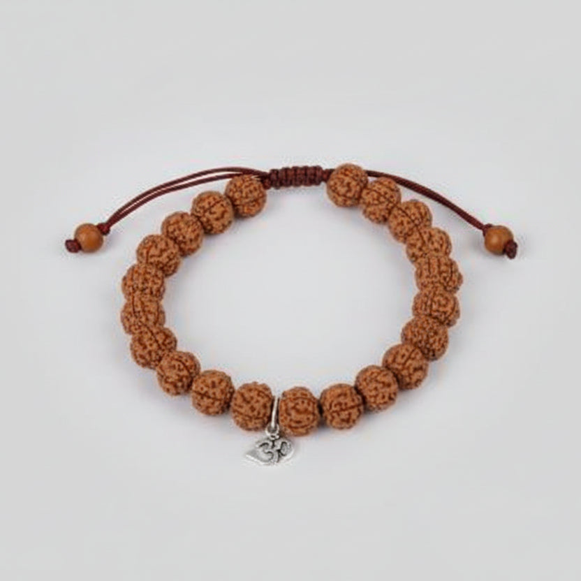 Rare 5 Mukhi Semi Chikna Bracelet (10 mm)-Silver Chakri