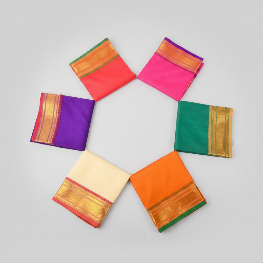 Art silk dhoti with Shawl Design II-Red