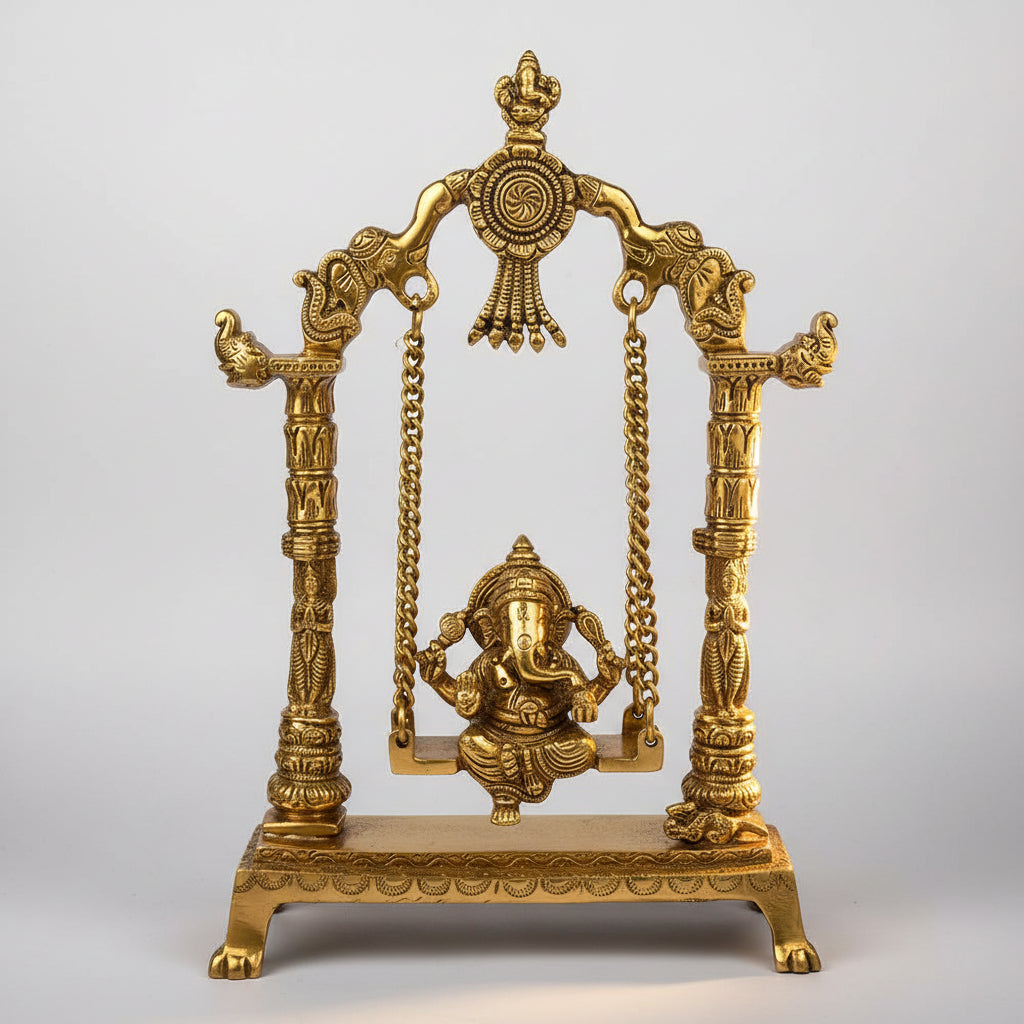 Shree Ganesh on Swing Brass Idol