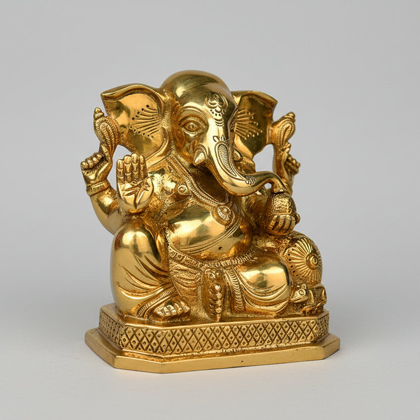 Laddu Ganesh Brass Murti