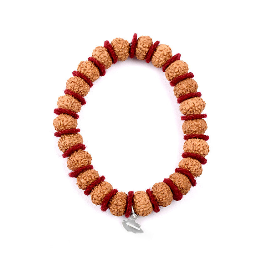 7 Mukhi Mahalaxmi Bracelet From Java In Woolen Spacers-11 mm