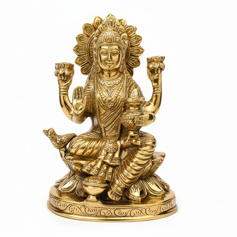 Laxmi on Lotus Brass Idol