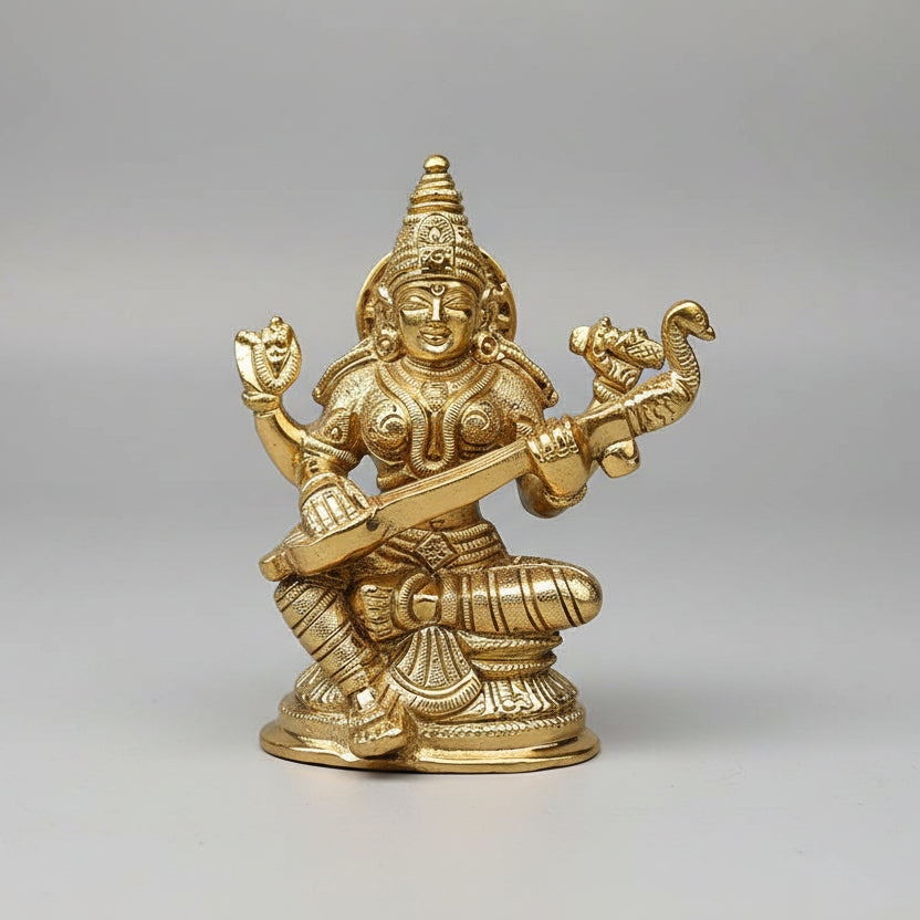 Saraswati Puja Brass Murti