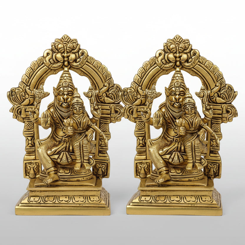 Lakshmi Narasimha with Prabhavalli Arch Brass Idol