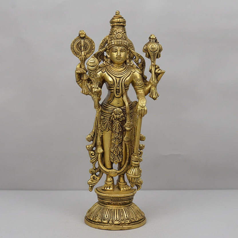 Vishnu Brass IdolSouth Indian Art)