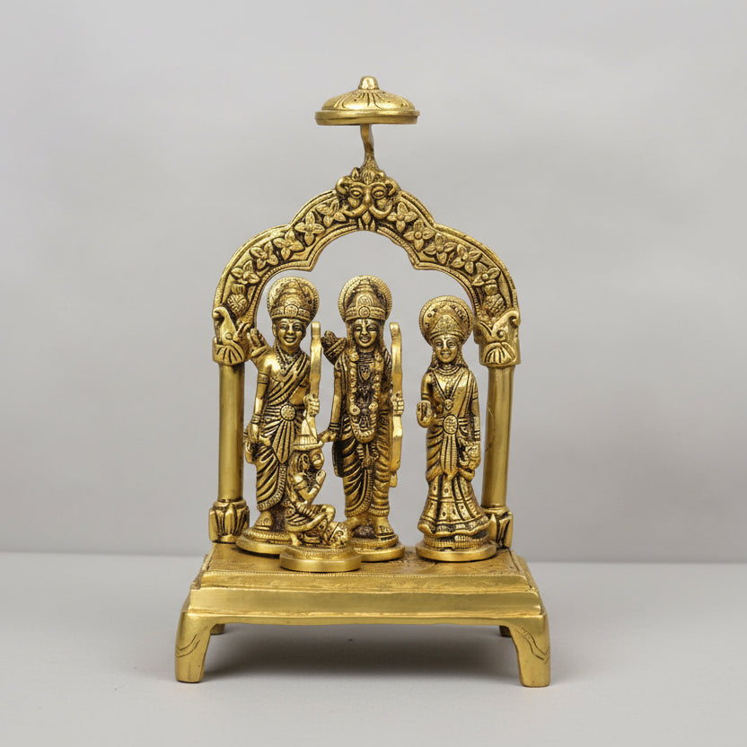 Ram Parivar With Prabhavalli Arch Frame Brass Idol