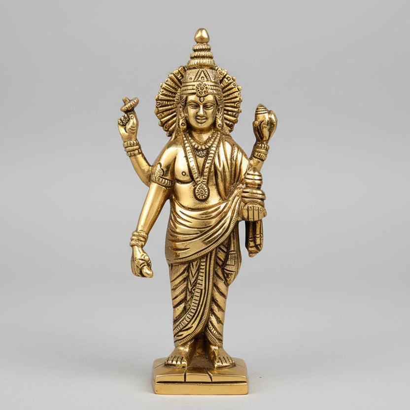 DhanavantriGod of Ayurveda) Brass Statue