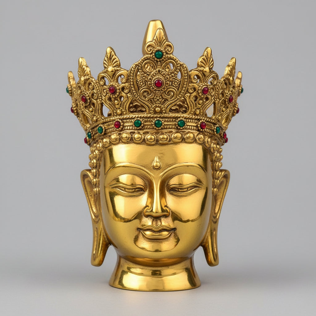 Buddha Face Brass Statue