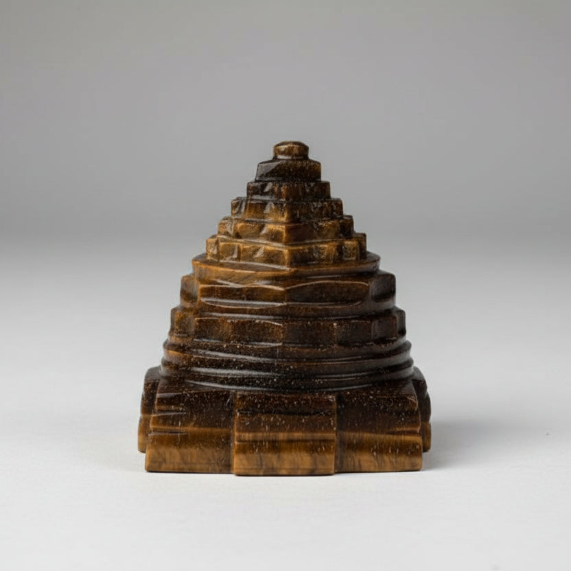 Shree Yantra in Tiger Eye Stone 80 gms